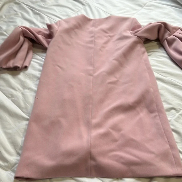 Zara powder pink zippered coat with bell sleeves size XS - Picture 6 of 7